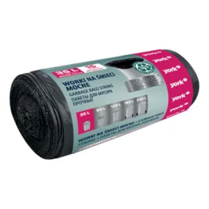 YORK 9051 Пакети д/сміття 35л/15шт МІЦНІ ЧОРНІ