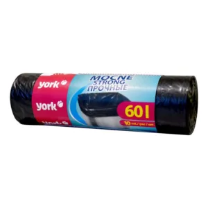 YORK 9052 Пакети д/сміття 60л/10шт МІЦНІ ЧОРНІ