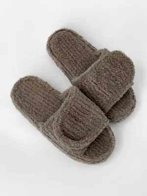 Капці 12706 домашні жін HS фліс/липучка на платформі коричн р.36/37