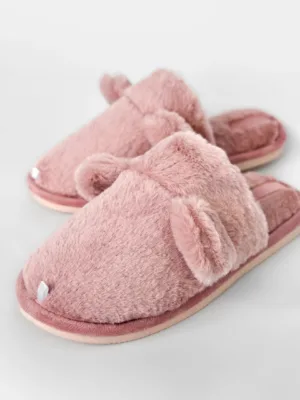 Капці 13294 домашні жін HS хутряні з вушками рожеві р.36/37