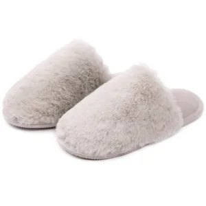 Капці  7949 домашні жін HS-LUX хутряні закриті сірі р.36/37