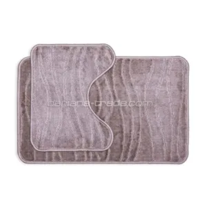 НБ килимів д/ванних кімнат поліпроп. ECONOM 50*80+50*40 з вирізом беж хвиля 1000007904