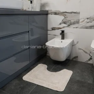 Килимок д/ванних кімнат тафтинговий STANDARD 57*50 з виріз. молочний 1000009367