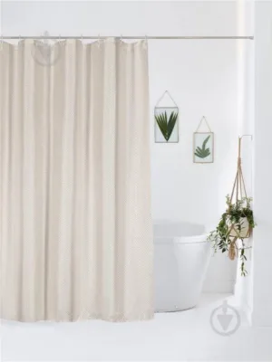 Шторка (фіранка) д/душу з поліестеру 180*180 см, ЖАКАРД 12 кілець  XRQ-JC-434 1000007254