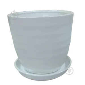 Горщик 10937884 Обруч №3 глянець білий 2,3л